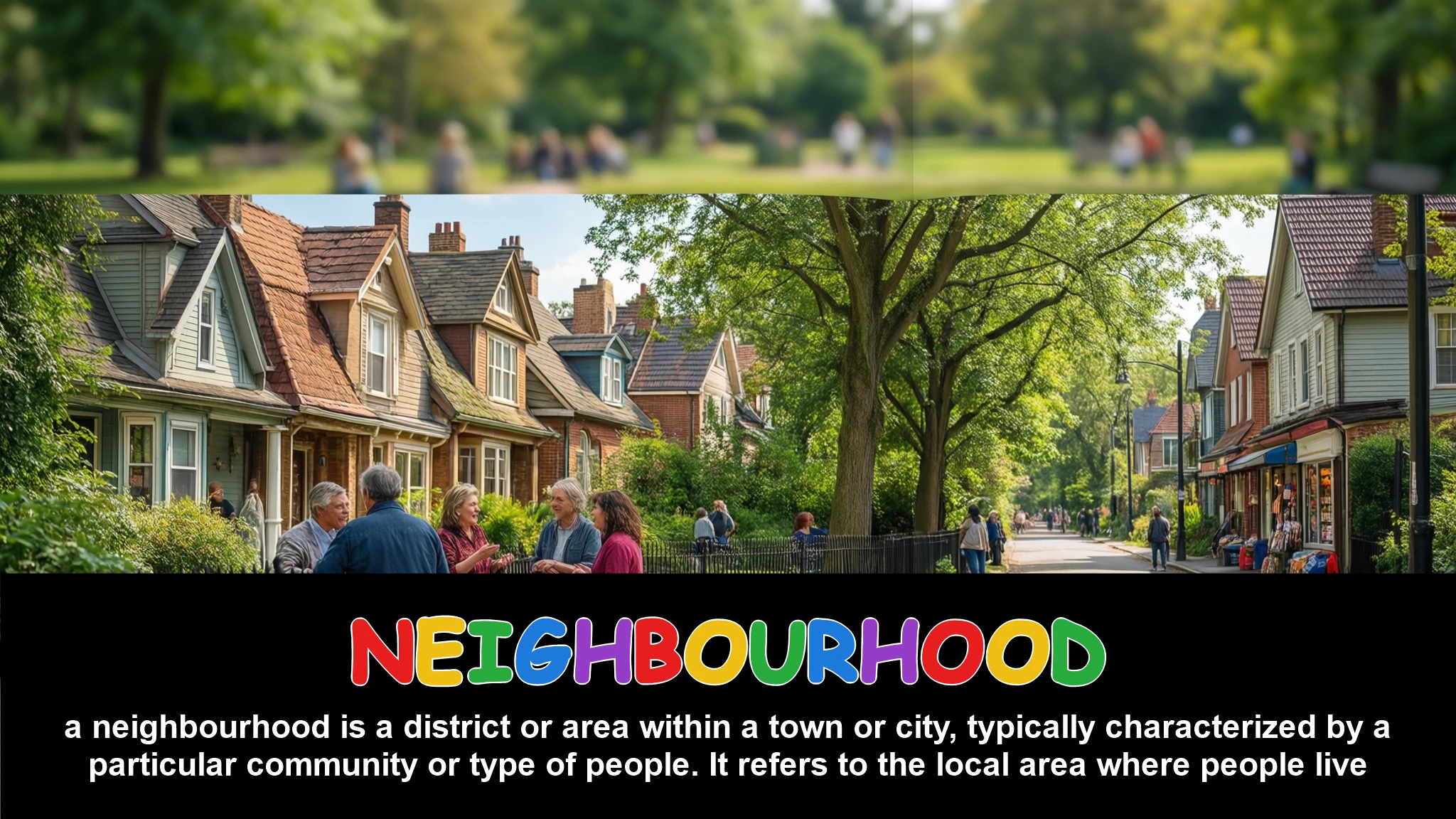 English Illustration for neighbourhood